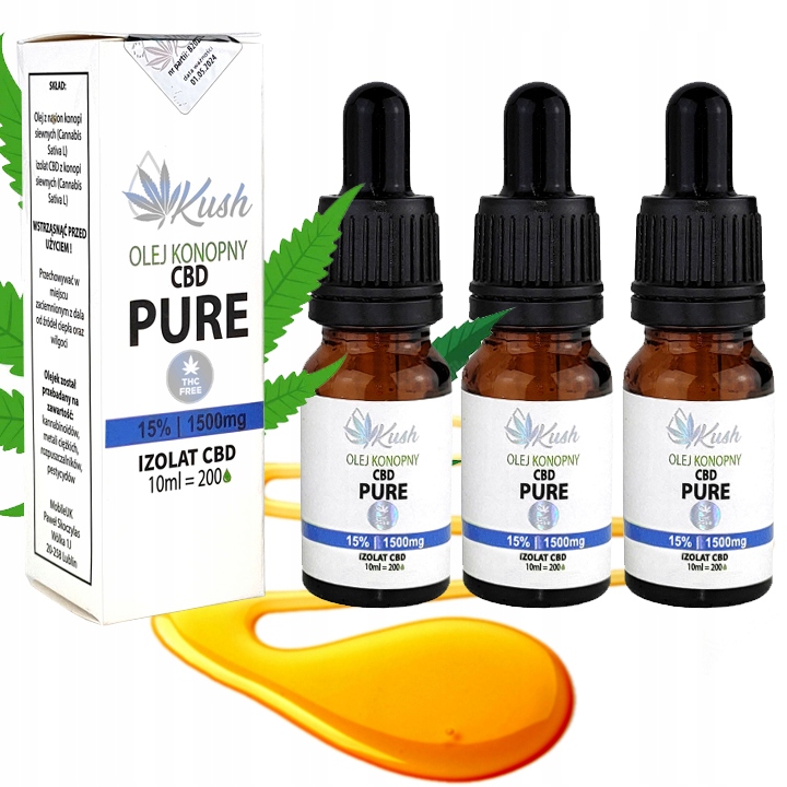

Olejek Konopny Kush Cbd Pure 15% 4500 mg 3x 10ml