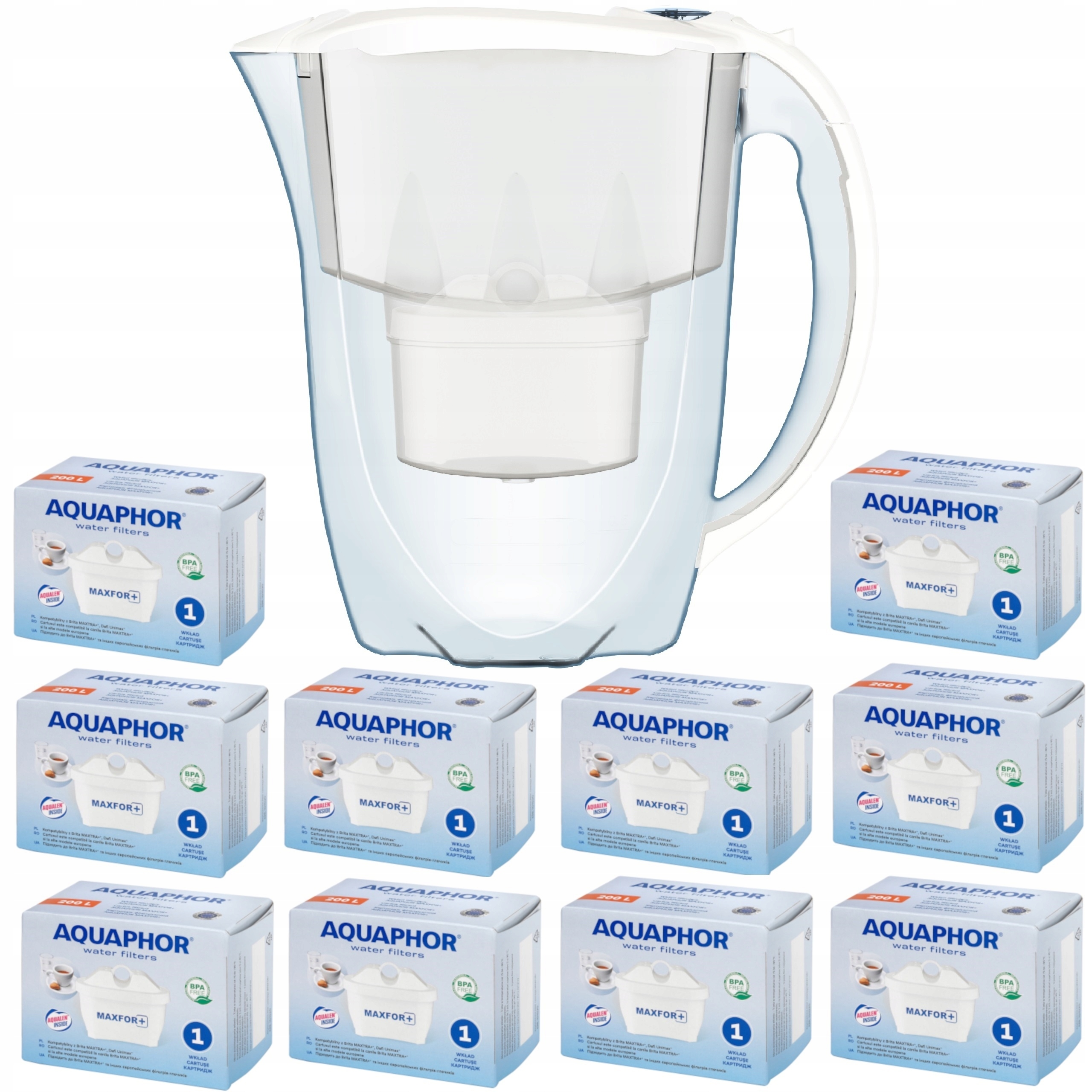 Dzbanek Filtrujący Aquaphor Amethyst 2,8L 10 Wkładów Biały