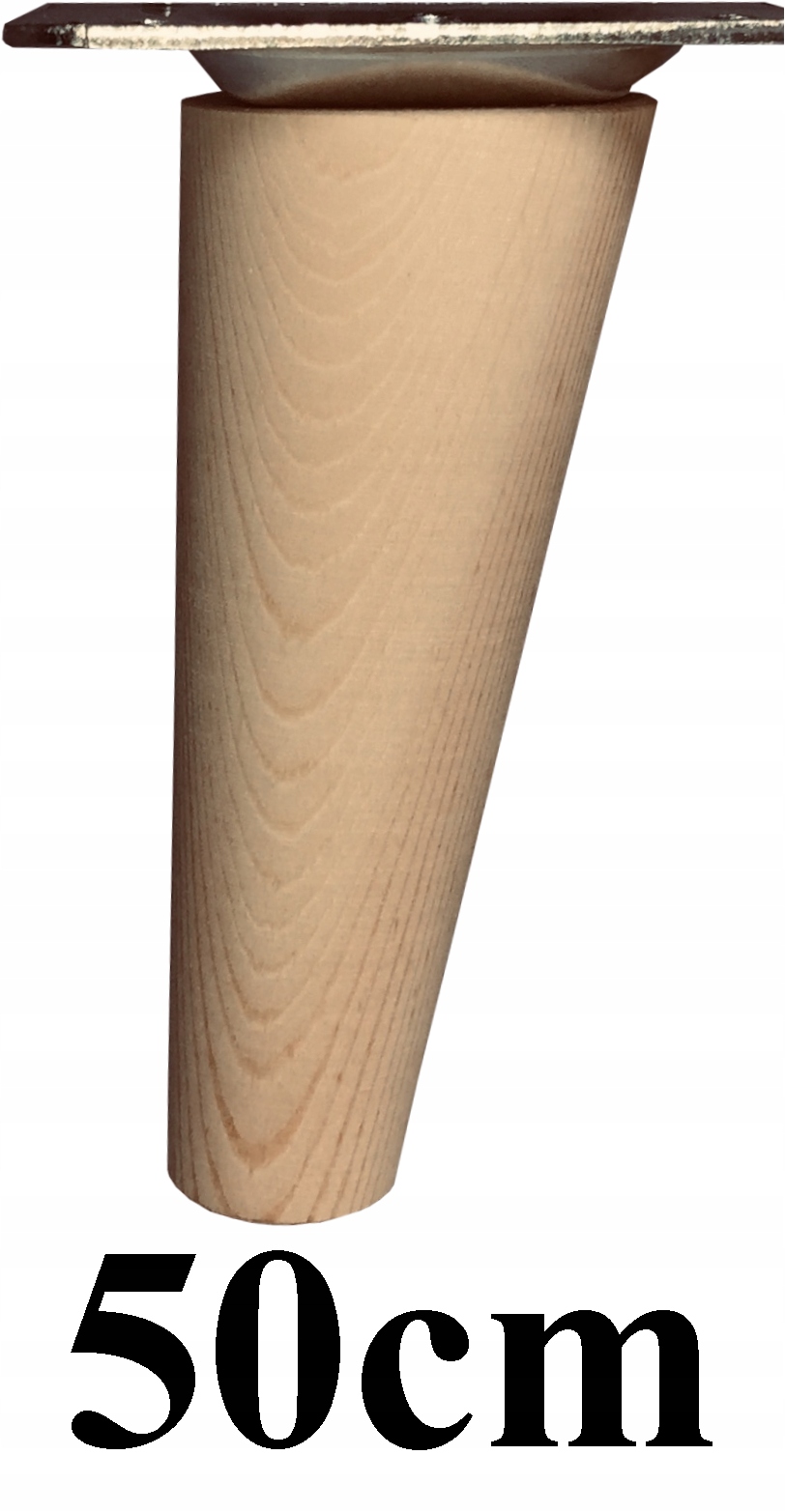 

Nogi Nóżki drewniane zwężane Skosne 50cm blacha