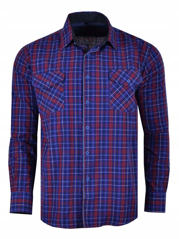 

50/51 Koszula Kratka Fioletowa Długi Duża