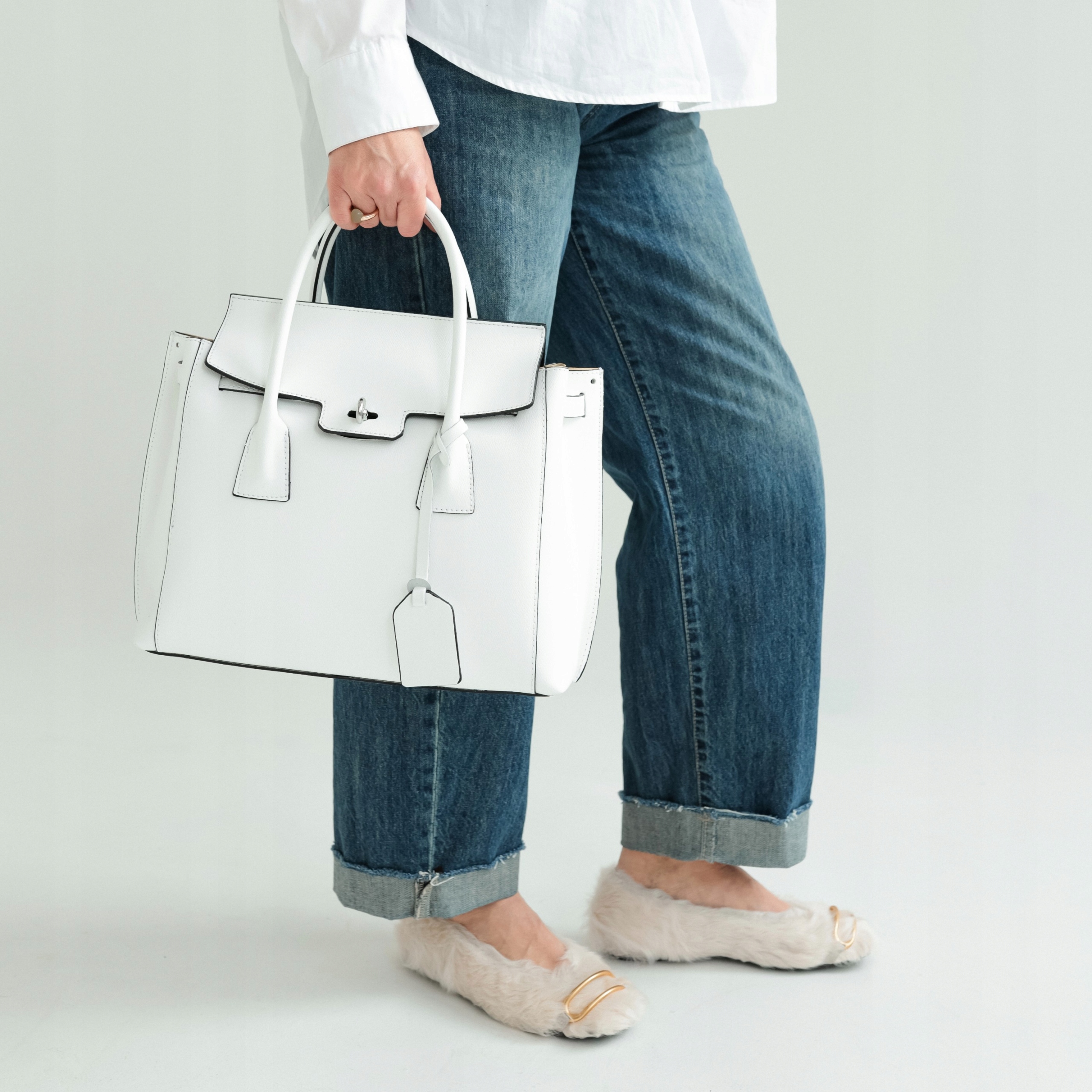 Dámská kabelka z přírodní kůže Terra-M Bílá