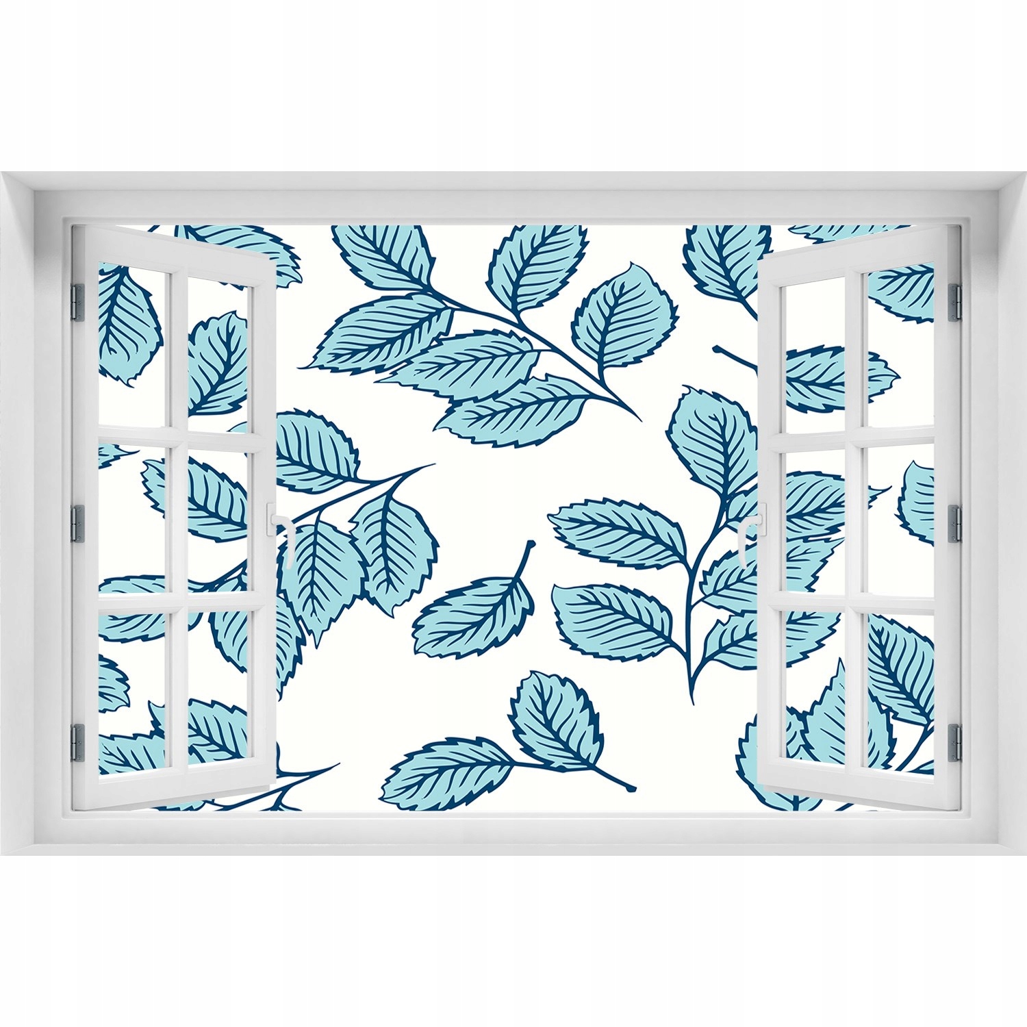 

Samoprzylepna Naklejka ścienna Okno Liście 150x100