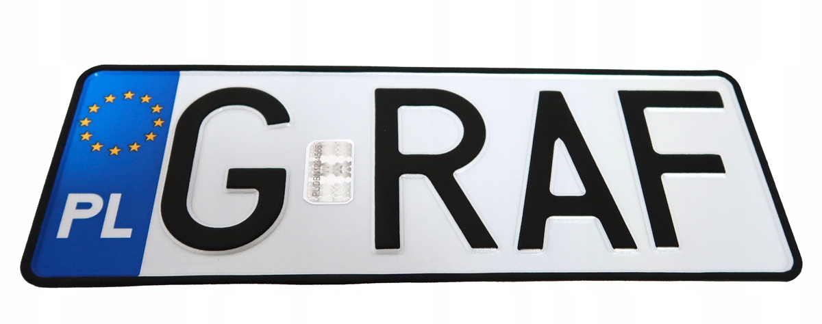 Polska tablica mała do aut Amerykańskich do ramki rejestracyjna hologram