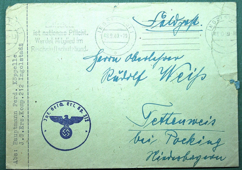 NIEMCY RZESZA NIEMIECKA KOPERTA PO LISCIE Z FRONTU