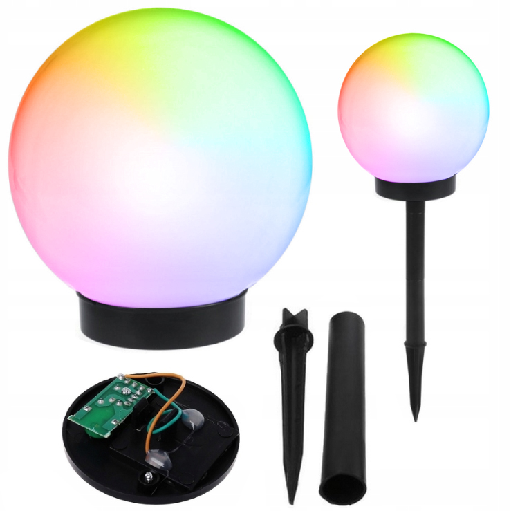 

Lampa Solarna Ogrodowa kula Lampki Kule Led Rgb 2x