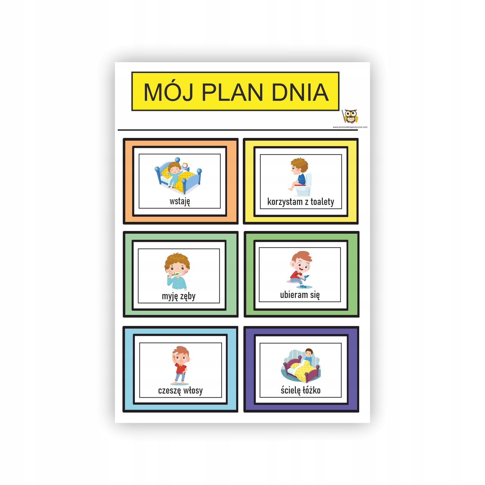

Mój plan dnia w domu wersja magnetyczna