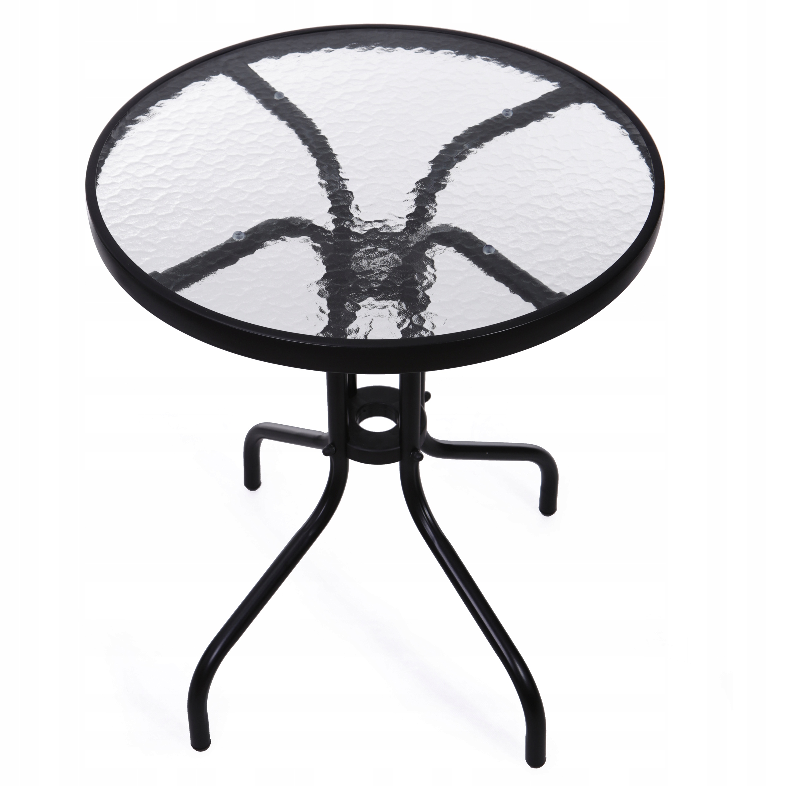 MultiGarden SC-070 Zahradní stůl 60 cm z tvrzeného skla, černý