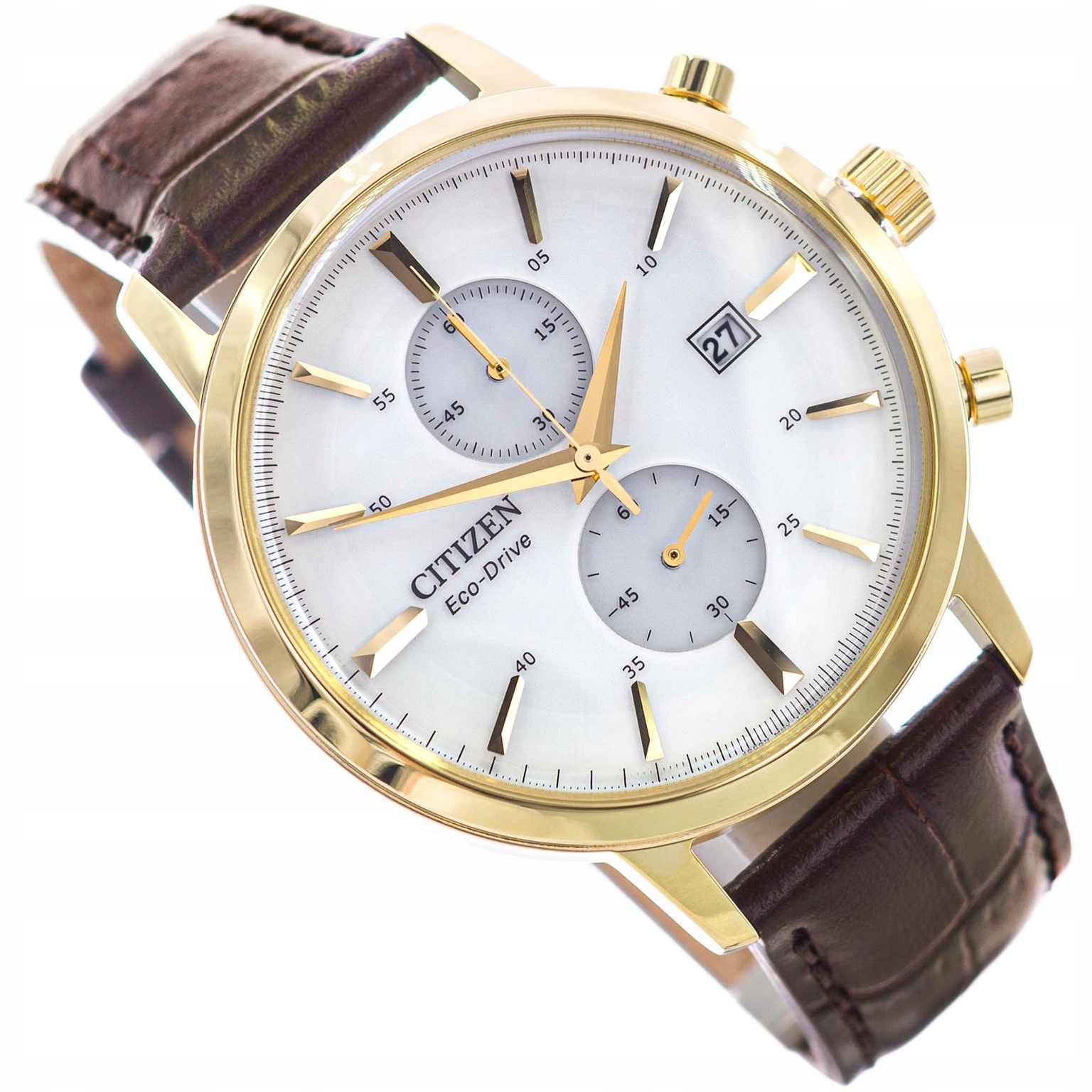 Pánské Hodinky Citizen CA7062-15A Eco-drive Vintage Chrono Hnědé Na Řemínku