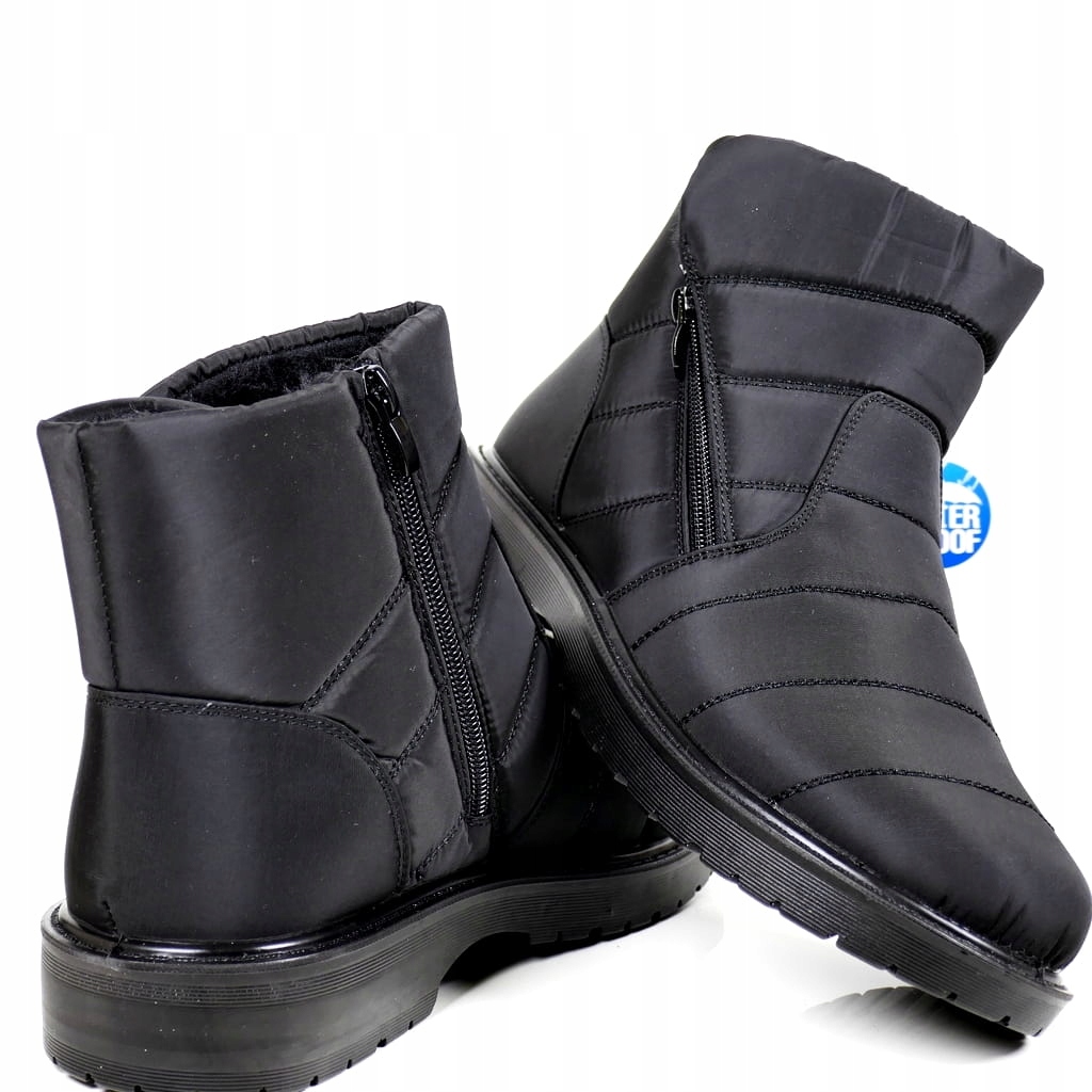 iButy Pánské Sněhule Unisoft Černé Na Suchý Zip Regulovatelné Voděodolné Suchý Zip