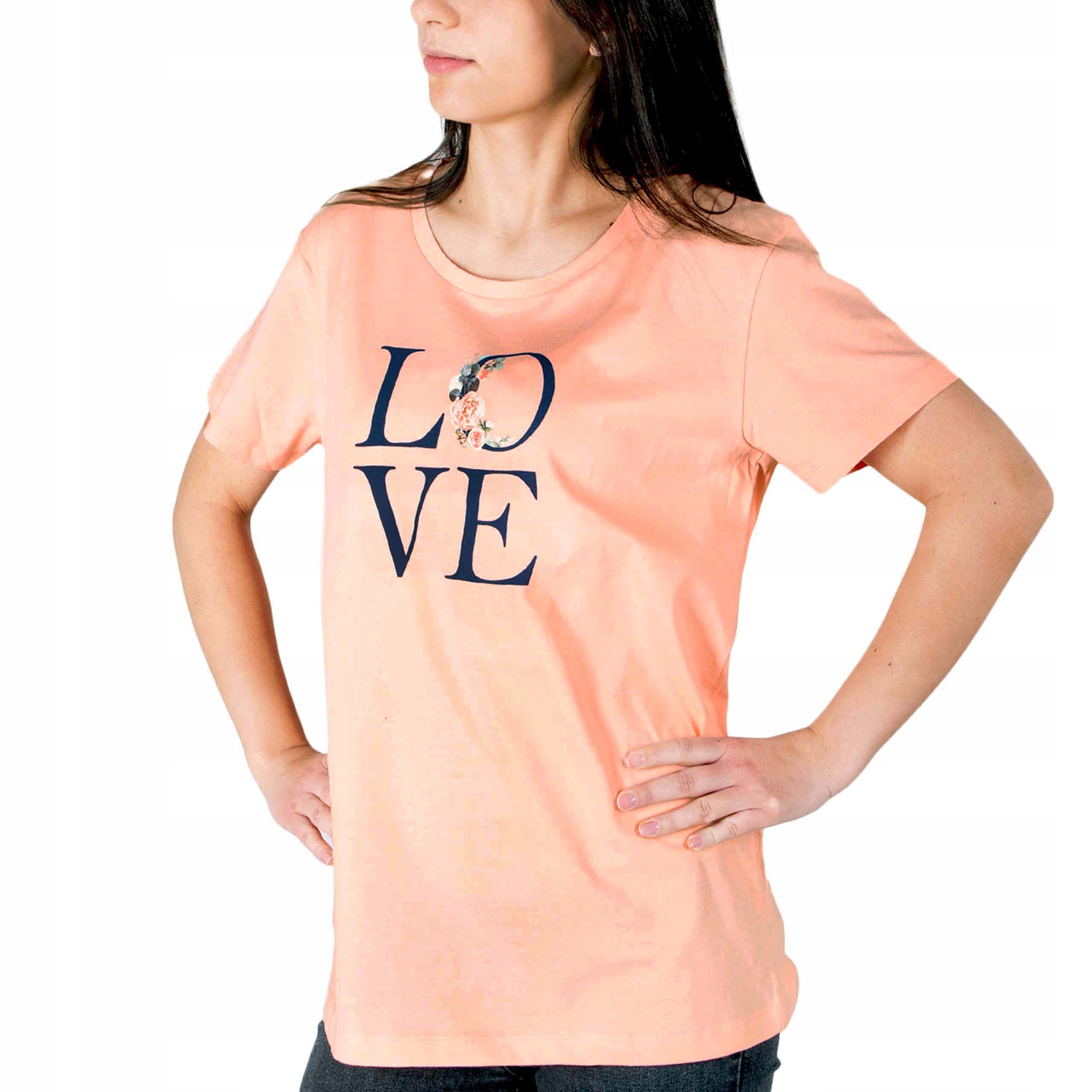 

T-shirt damski Koszulka Krótki Rękaw Love XL
