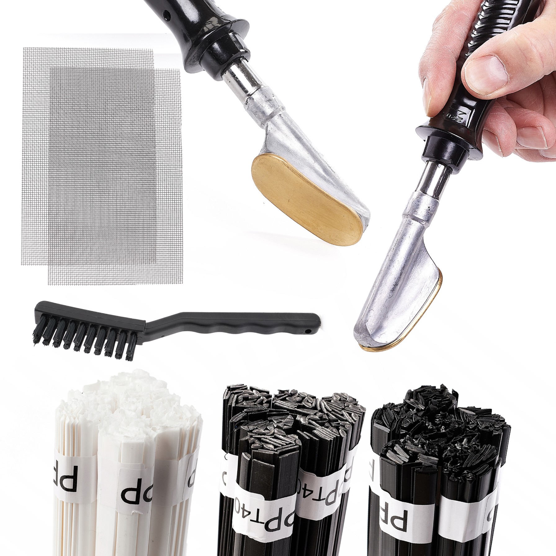 SPAWARKA DO PLASTIKU ŻELAZKO ZGRZEWARKA LUTOWNICA SPOIWA PLASTIKI 2X SIATKA