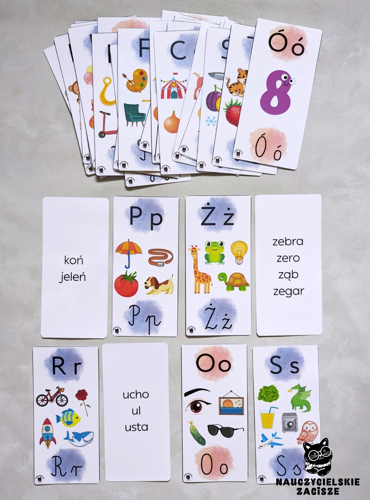 ALFABET Fiszki x32 Literki dla dzieci Czytanie Nośnik książka papierowa