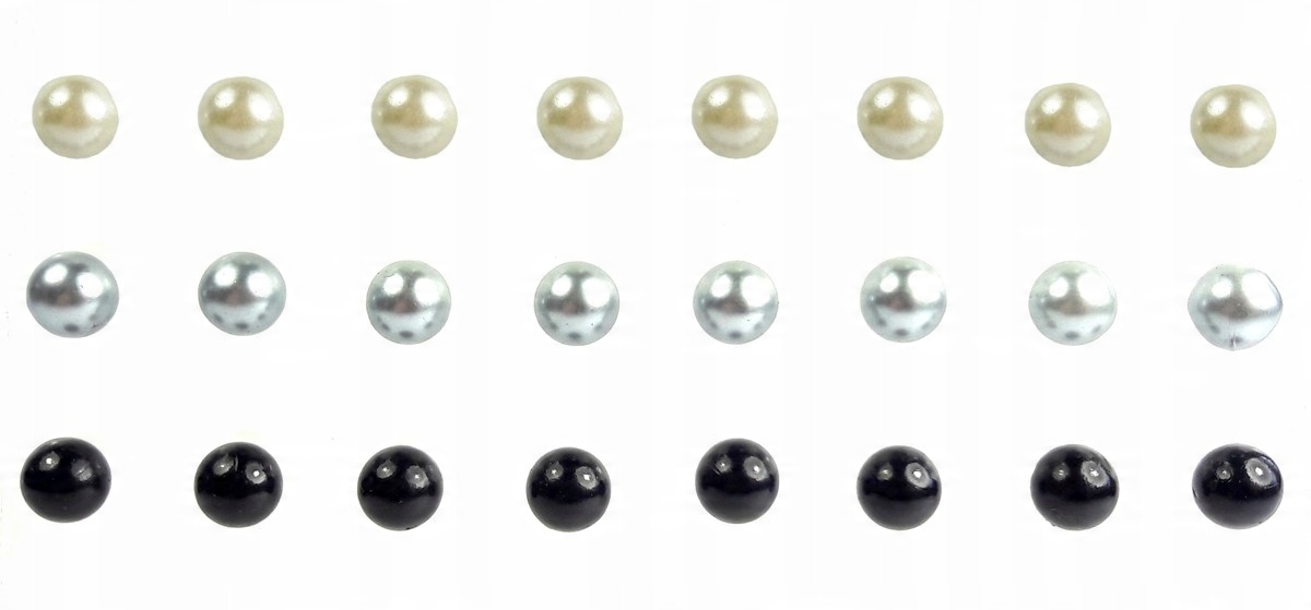 

Zestaw kolczyków perły perełki 8 mm 12 par