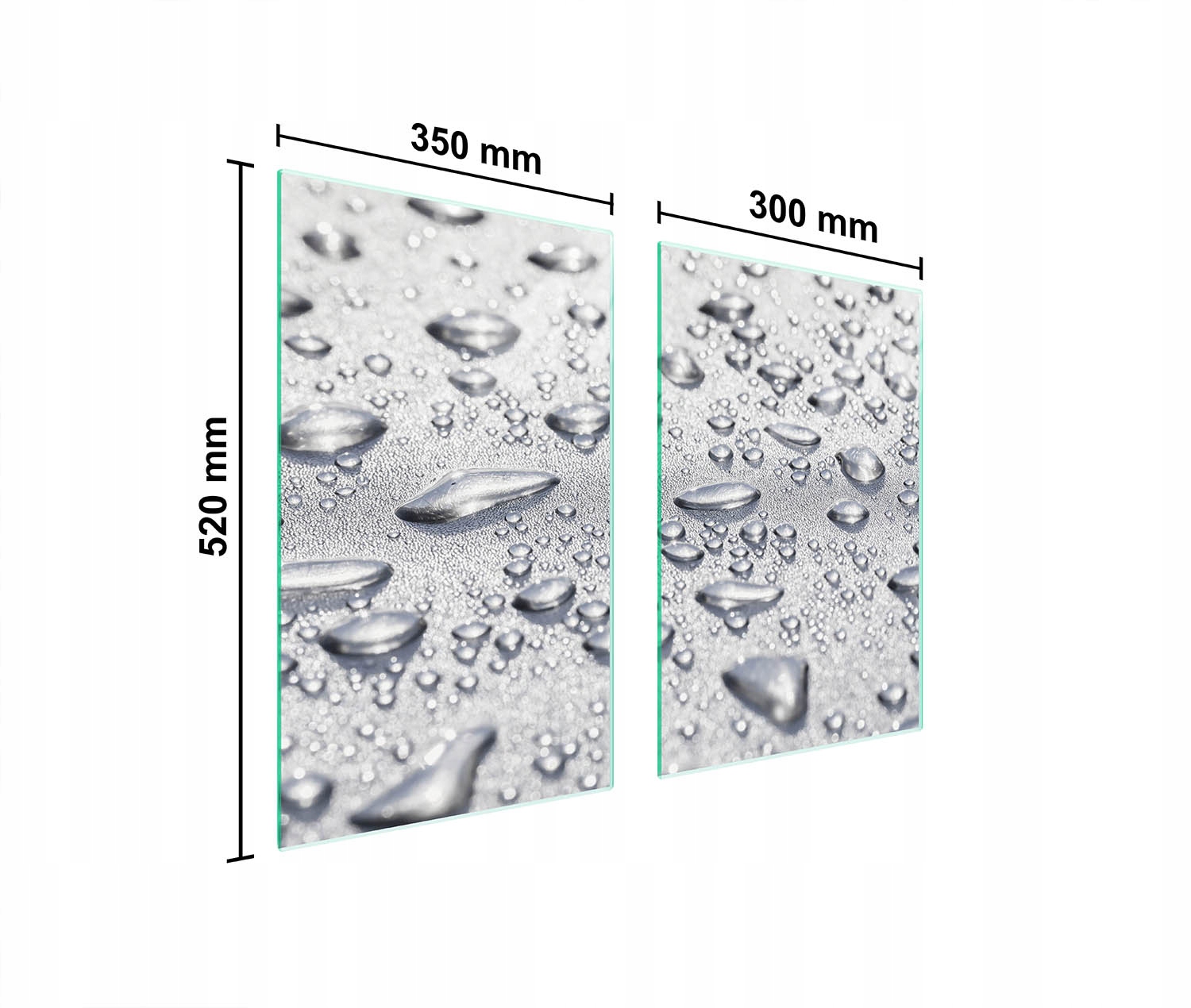 Skleněná Ochranná Deska Do Kuchyně 65x52 Kapky