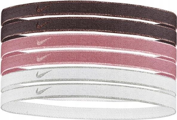Pásky Na Vlasy Nike Swoosh Sport 6 Ks Krémové, Hnědé N1002008125OS