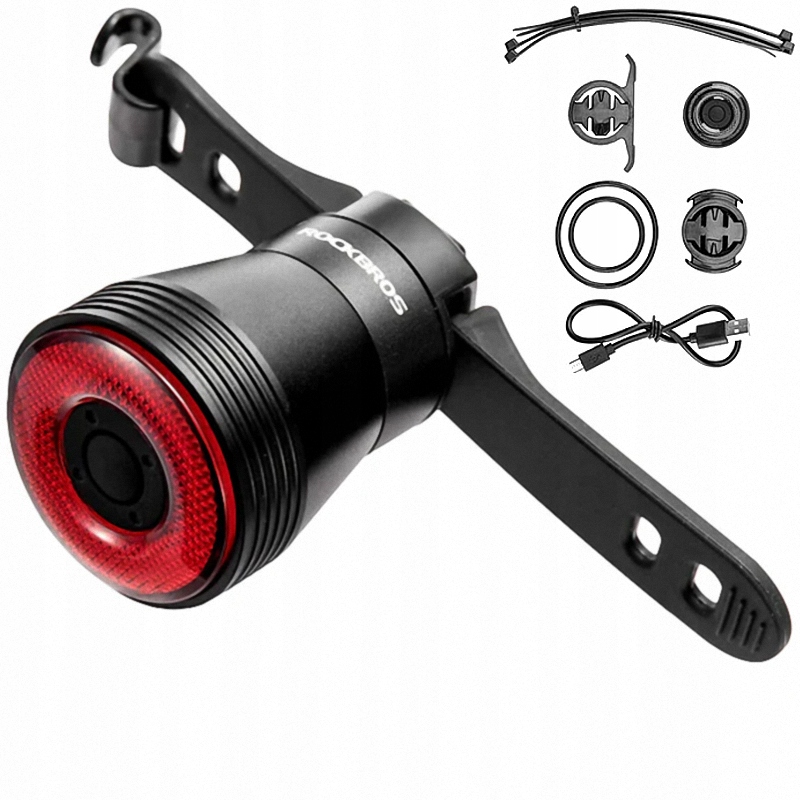 Mocna Jasna Lampka Rowerowa Tylna Z Czujnikiem Hamowania Postoju Zmierzchu