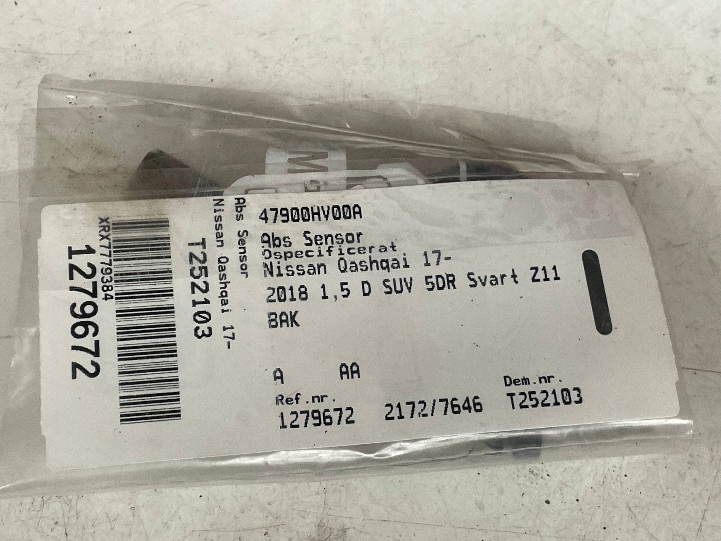 sensor PREDKOSCI wheels ABS NISSAN QASHQAI 47900HV00A @M