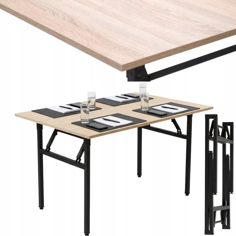 Rozkládací Konferenční Banketový Stůl 120x80x1,8 cm dub sonoma