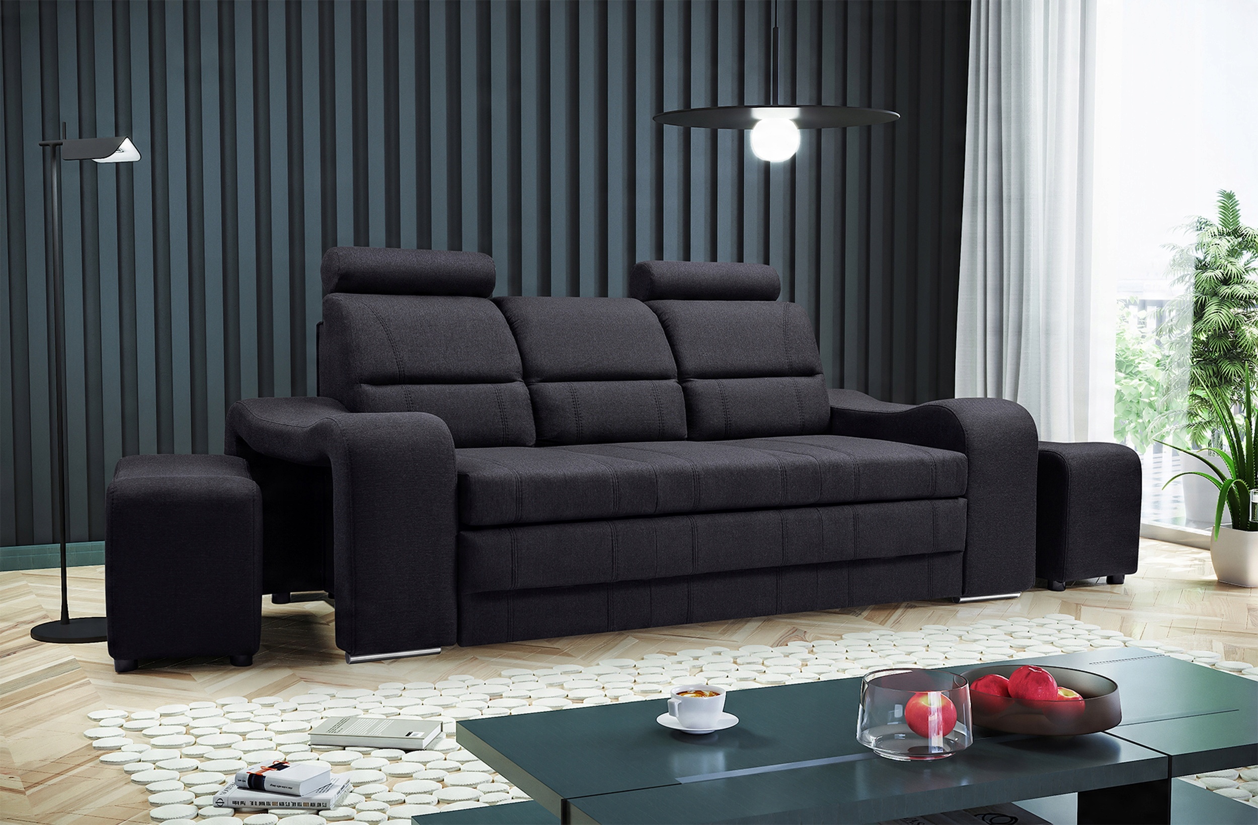 

Sofa rozkładana, kanapa z pojemnikiem na pościel