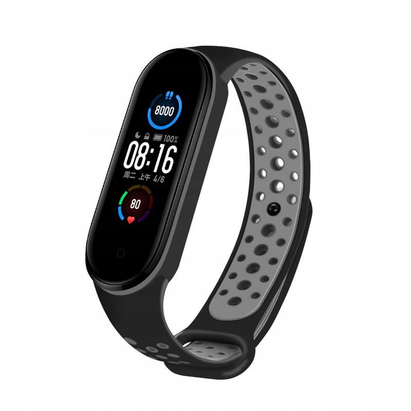 

Opaska Zamienna do Xiaomi MI Band 5 Perfo Szara