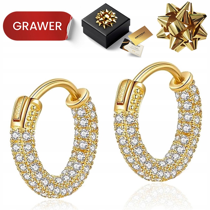 Zlaté Dámské Náušnice 585 S Krystaly Swarovski Gravírování Dárek Pro Manželku