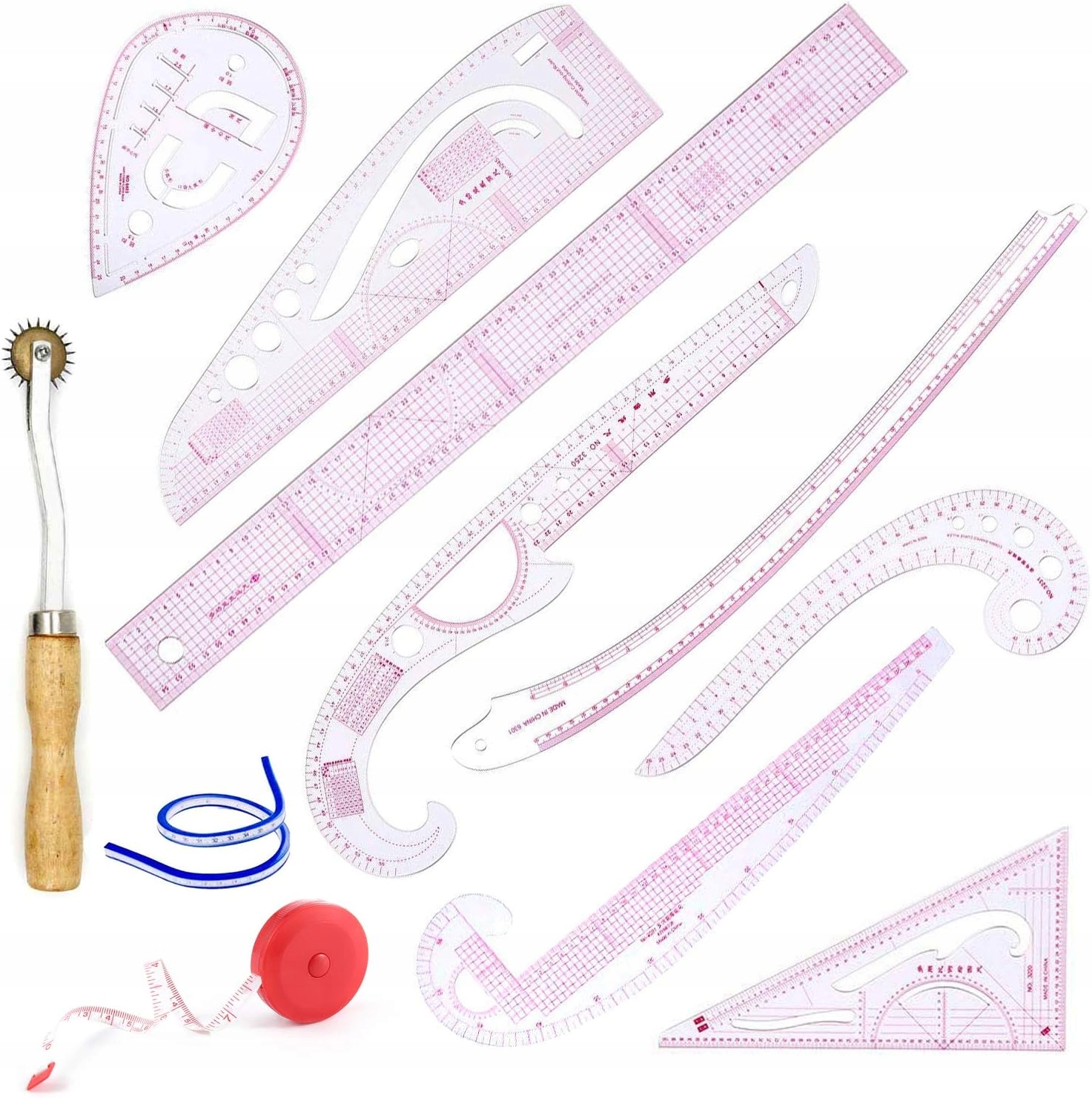 Sada Krejčovských Pravítek Pro Šicí Výkroje 15 El.