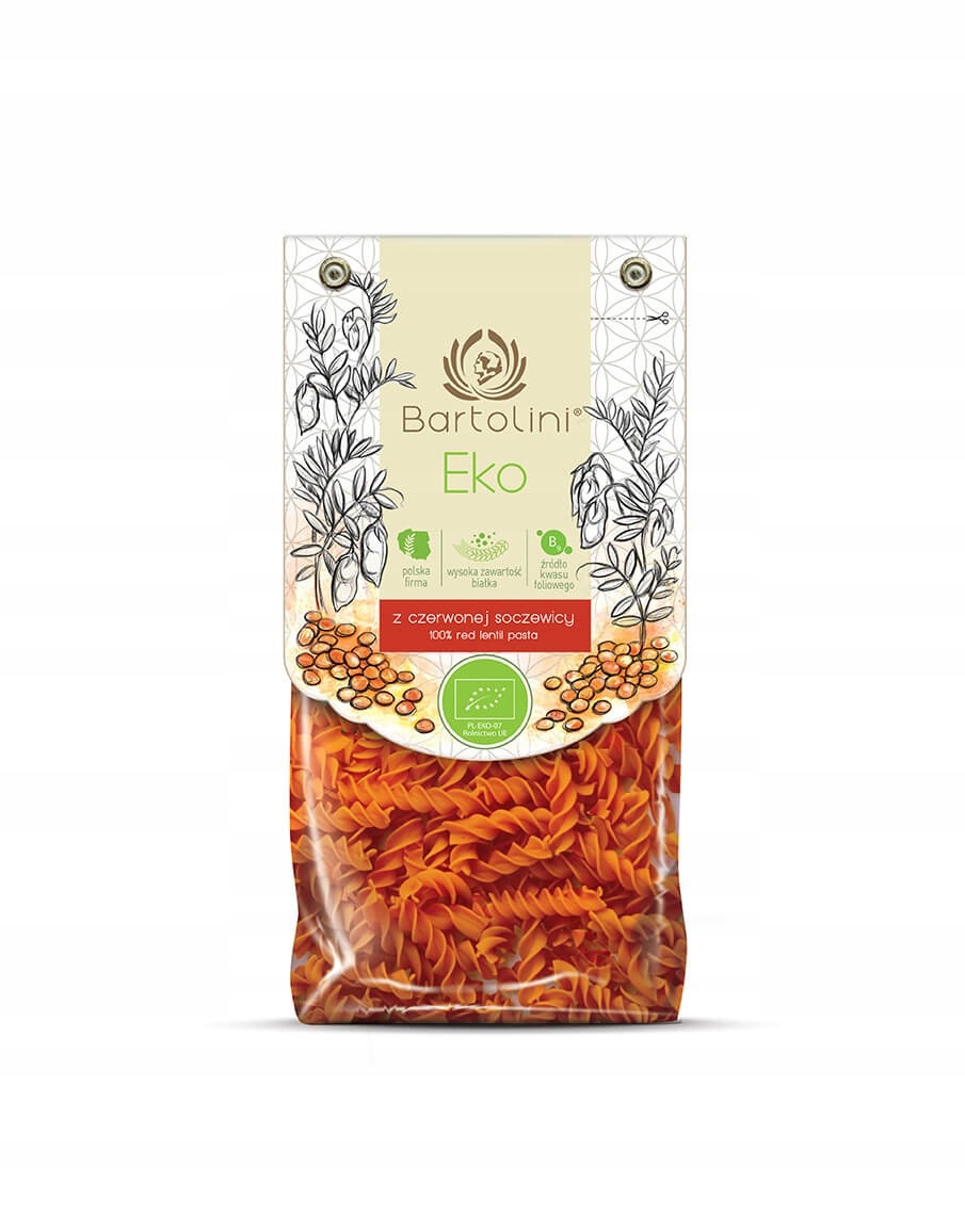 Levně 5 x Bartolini Těstoviny z červené čočky fusilli (250 g)