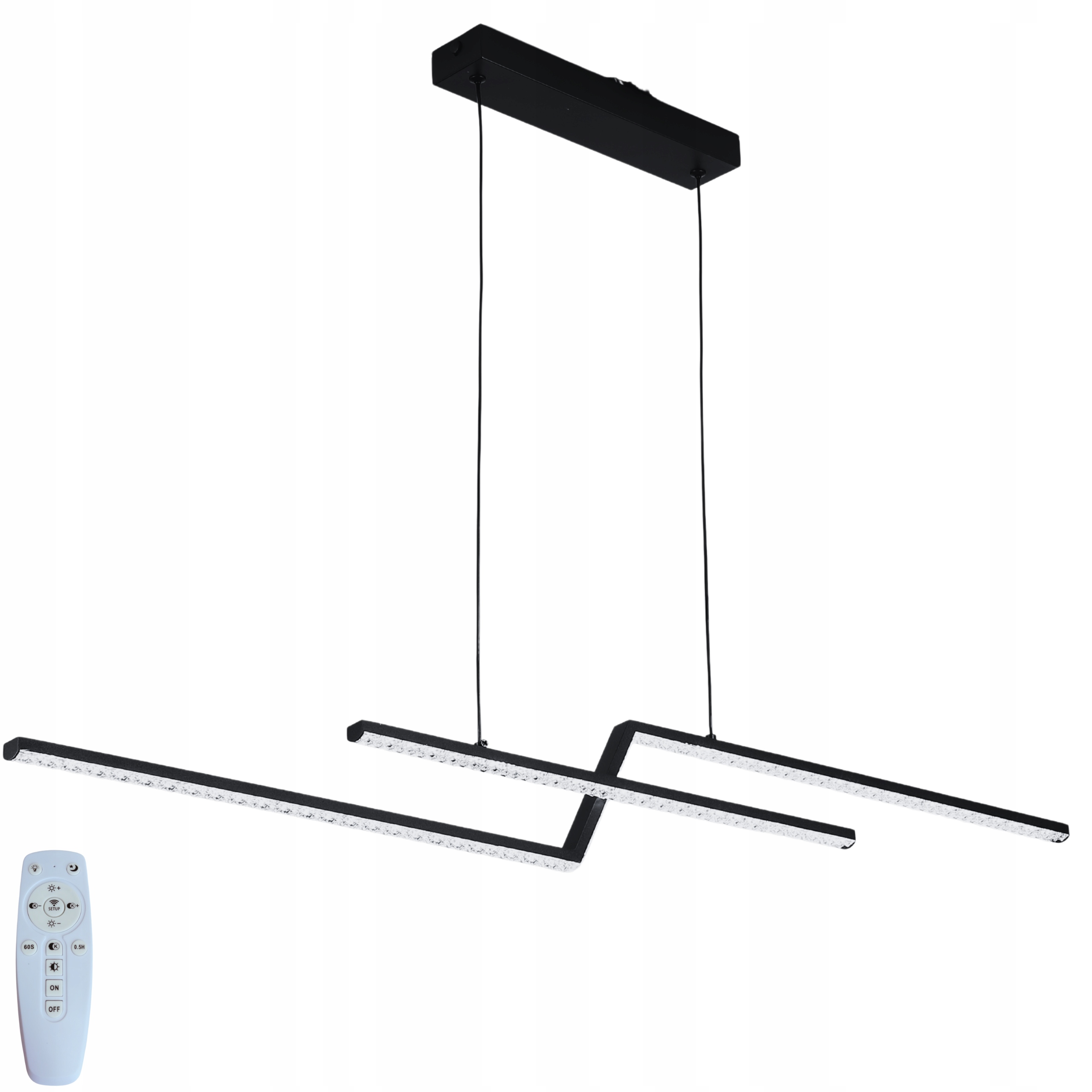 Lampa Sufitowa modern wisząca Żyrandol Led Pilot 20W 120cm czarna nad stoł