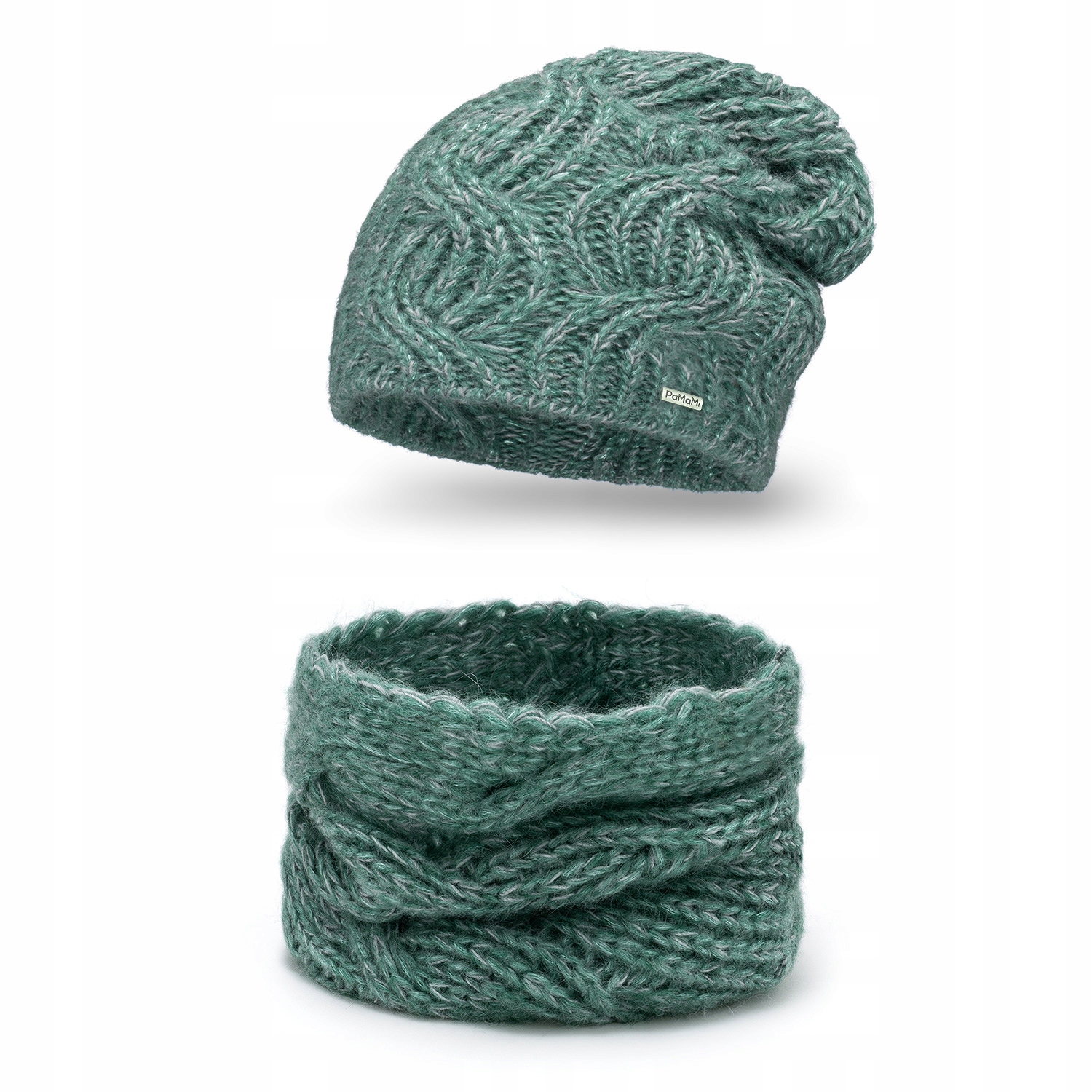 

Elegancki komplet damski na zimę, z wełną moherem