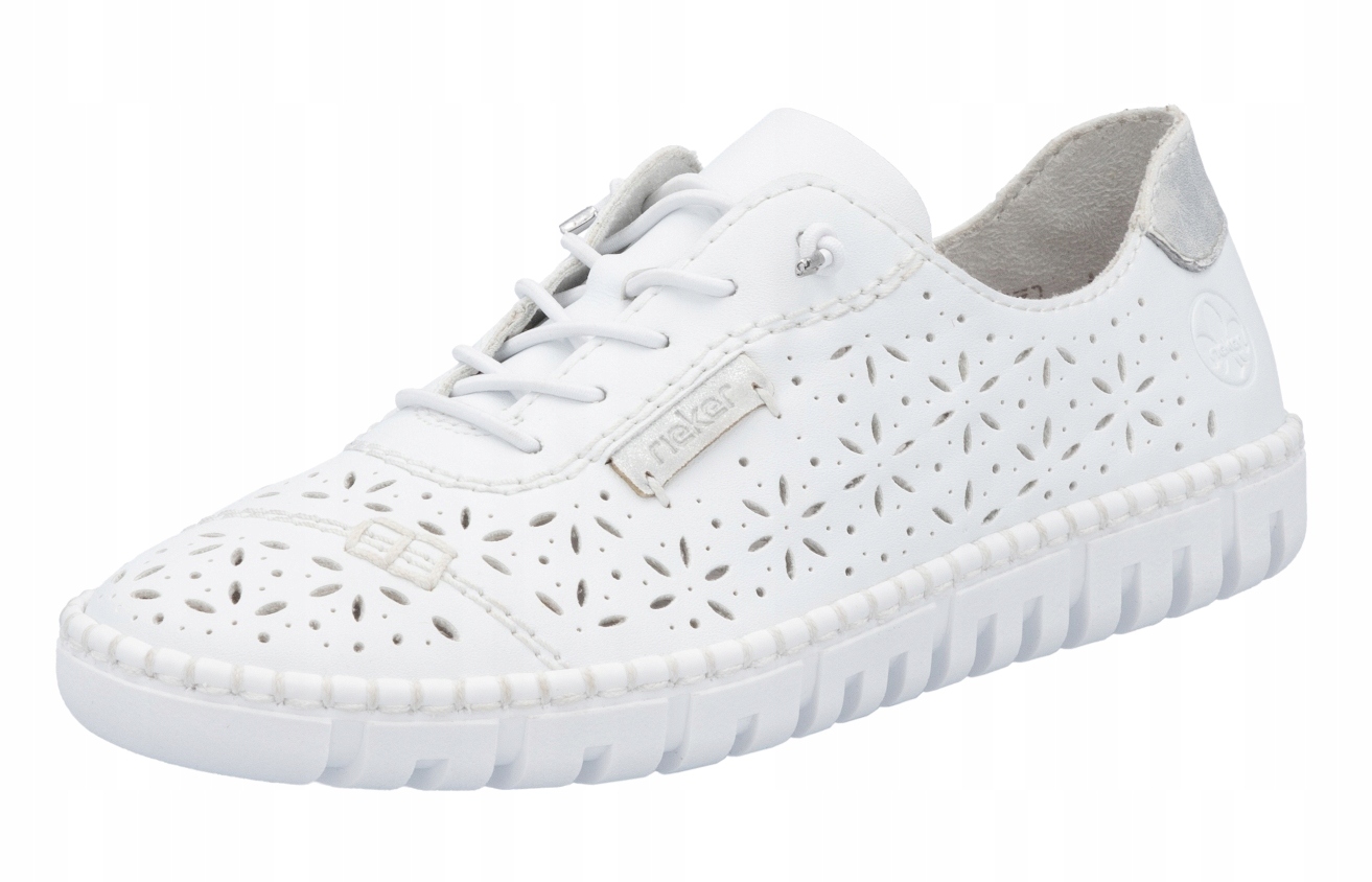 Rieker M2354-80 vel.37 bílé kožené tenisky, jarní polobotky