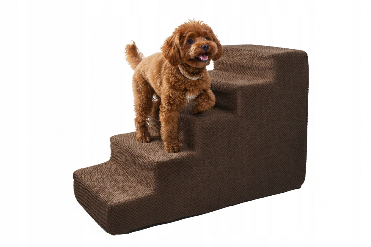 Levně Rampa Schodky pro psa kočku 5 stupňů Plošina Protiskluzové Schody 50 cm