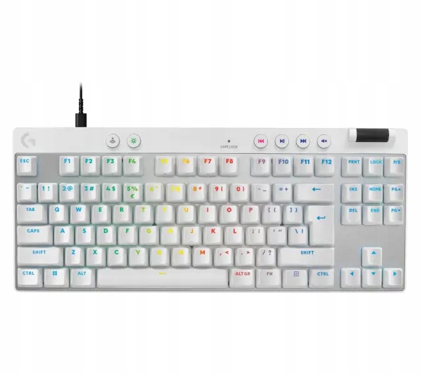 Klawiatura mechaniczna Logitech Pro X Tkl Rapid Biała Gaming przewodowa