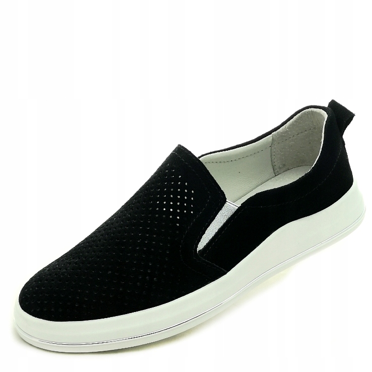 Sneakersy półbuty damskie SKÓRZANE wsuwane DP3622