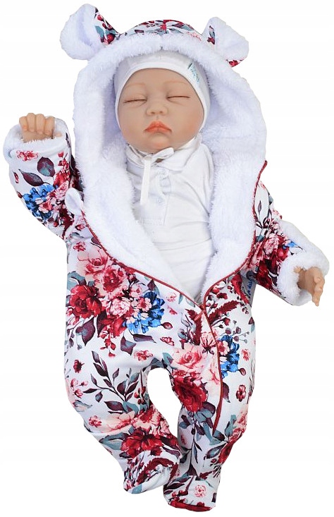 KOMBINEZON PAJAC OCIEPLANY FUTRO BAWEŁNA 62 L46E Rękaw długi rękaw