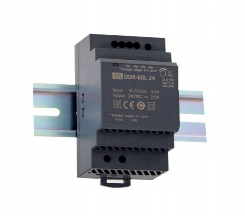 Zasilacz: DDR-60G-24 60W 24VDC, 2,5A, 9÷36VDC;