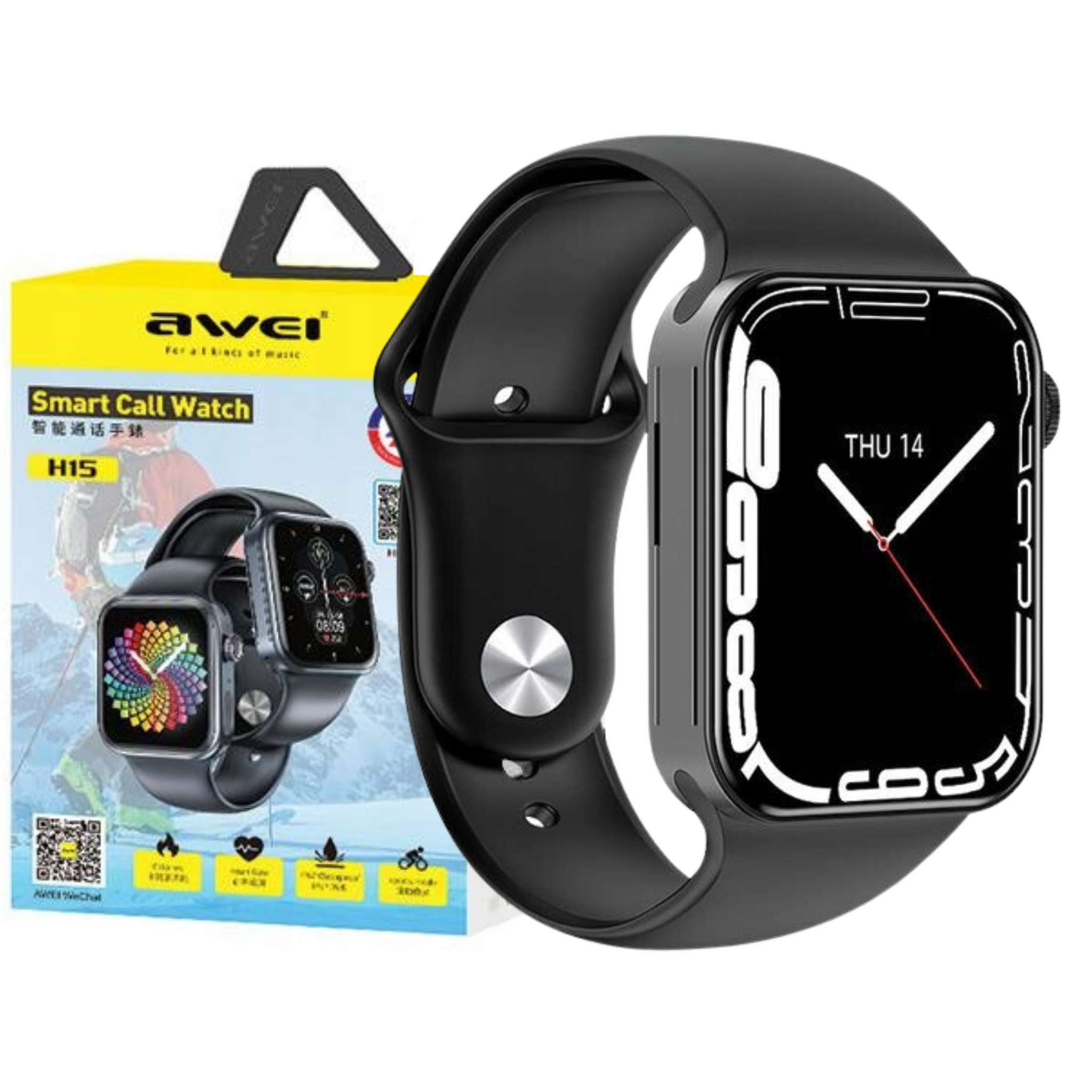 Smartwatch Awei H15 smart zegarek Android iOS puls sen rozmowa kroki IP67