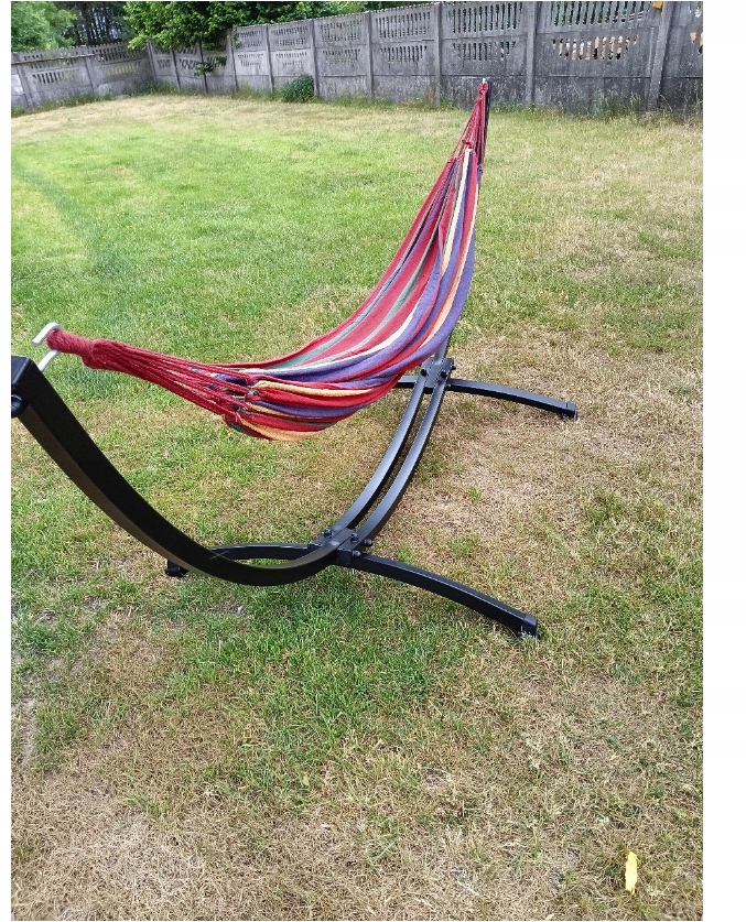 HAMAK ZE STELAŻEM Stelaż do hamaka STOJAK NA HAMAK OGRODOWY DWUOSOBOWY XXL Materiał stelaża metal