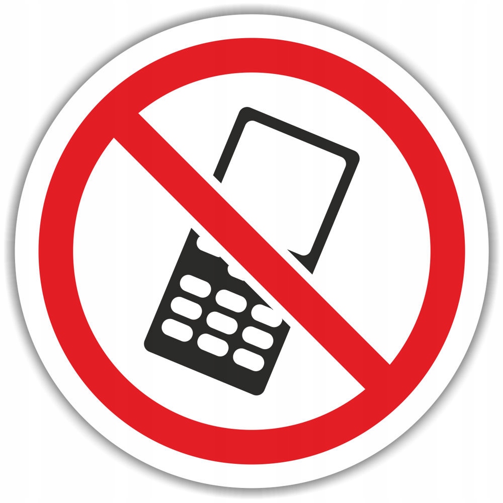 

Naklejka Zakaz Używania Telefonu Komórkowego 15cm