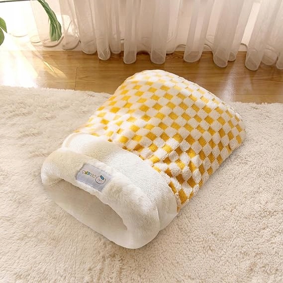 Levně Pelíšek pro kočky Plyšová budka Domeček Potah "Spací pytel" L 55x45x16 cm