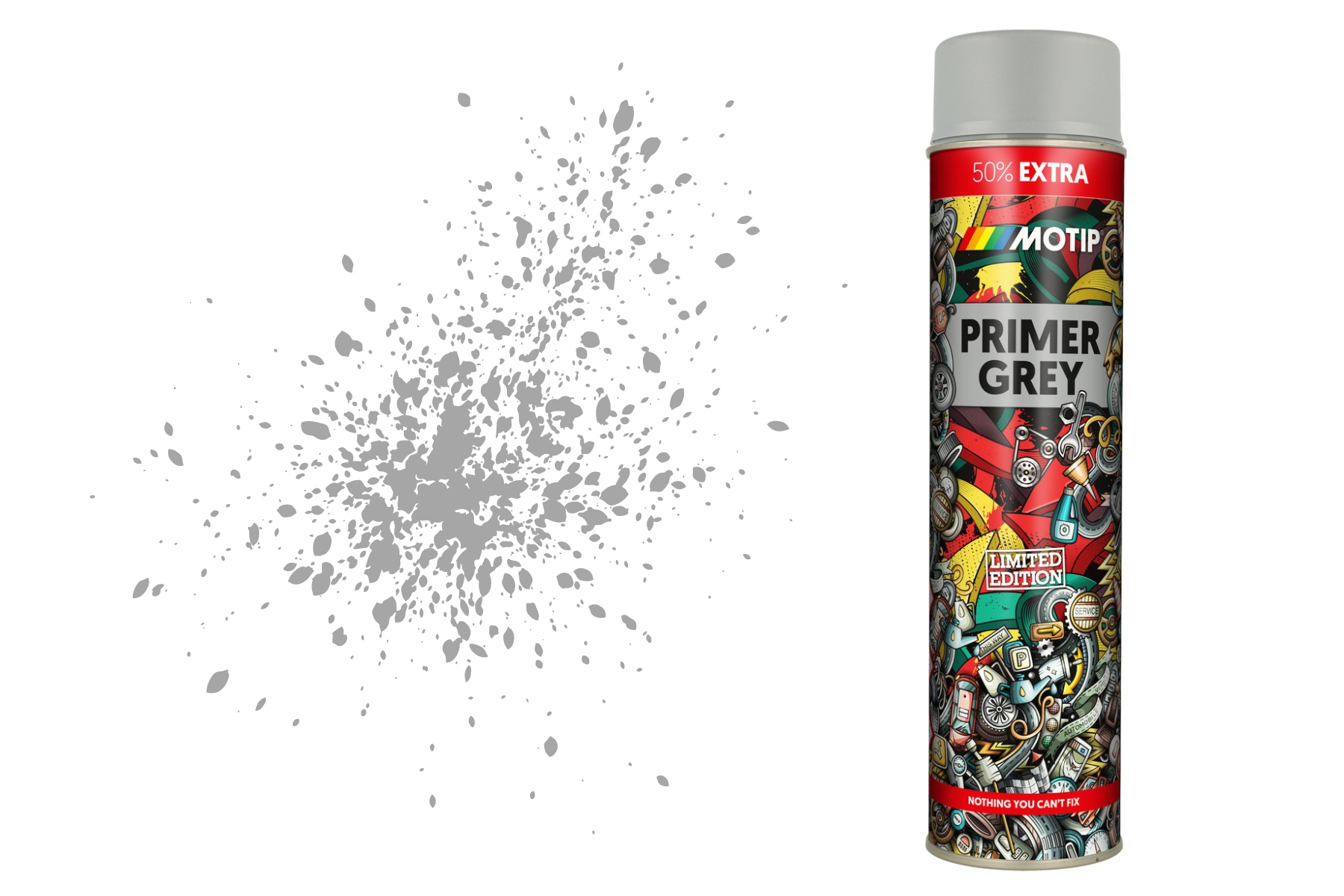 Lakier Podkład Szary Spray 600 ML Motip Primer Grey Akryl Mocny Farba