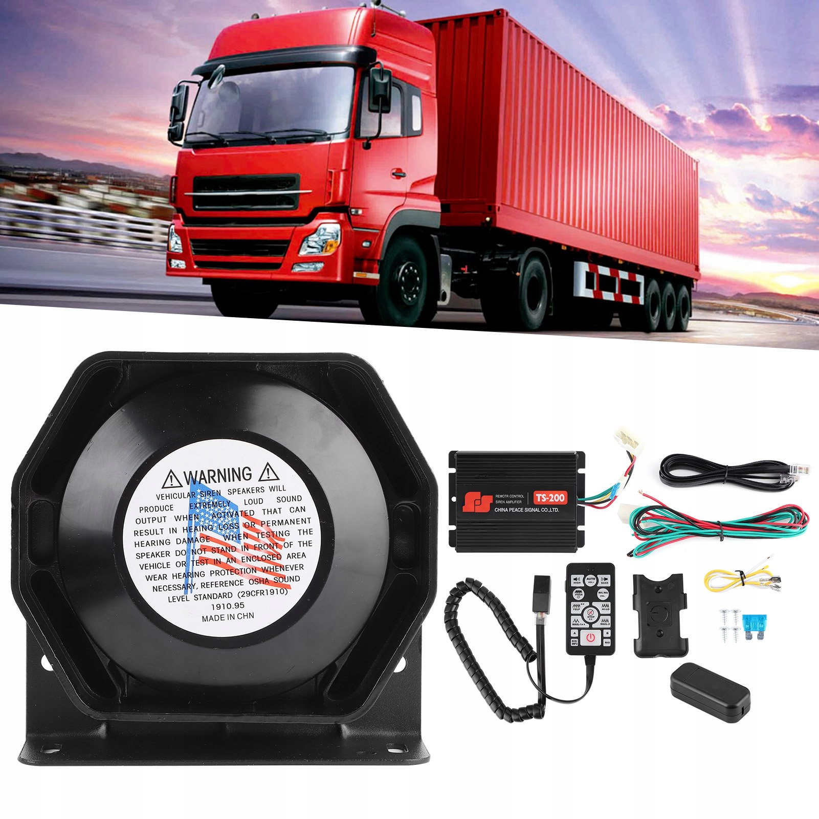 UNIWERSALNY KLAKSON MEGAFON SAMOCHODOWY 130dB Producent inny