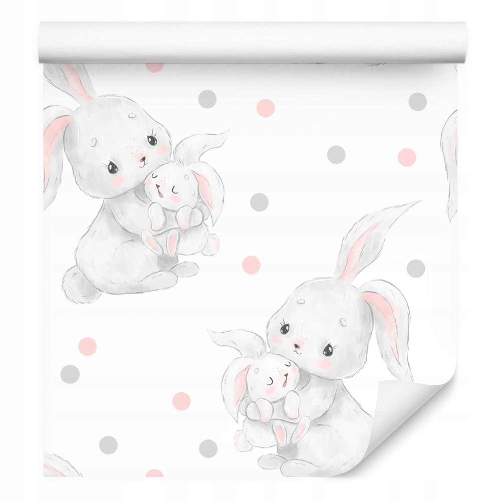 

Tapeta do pokoju dziecka króliki zwierzęta kropki