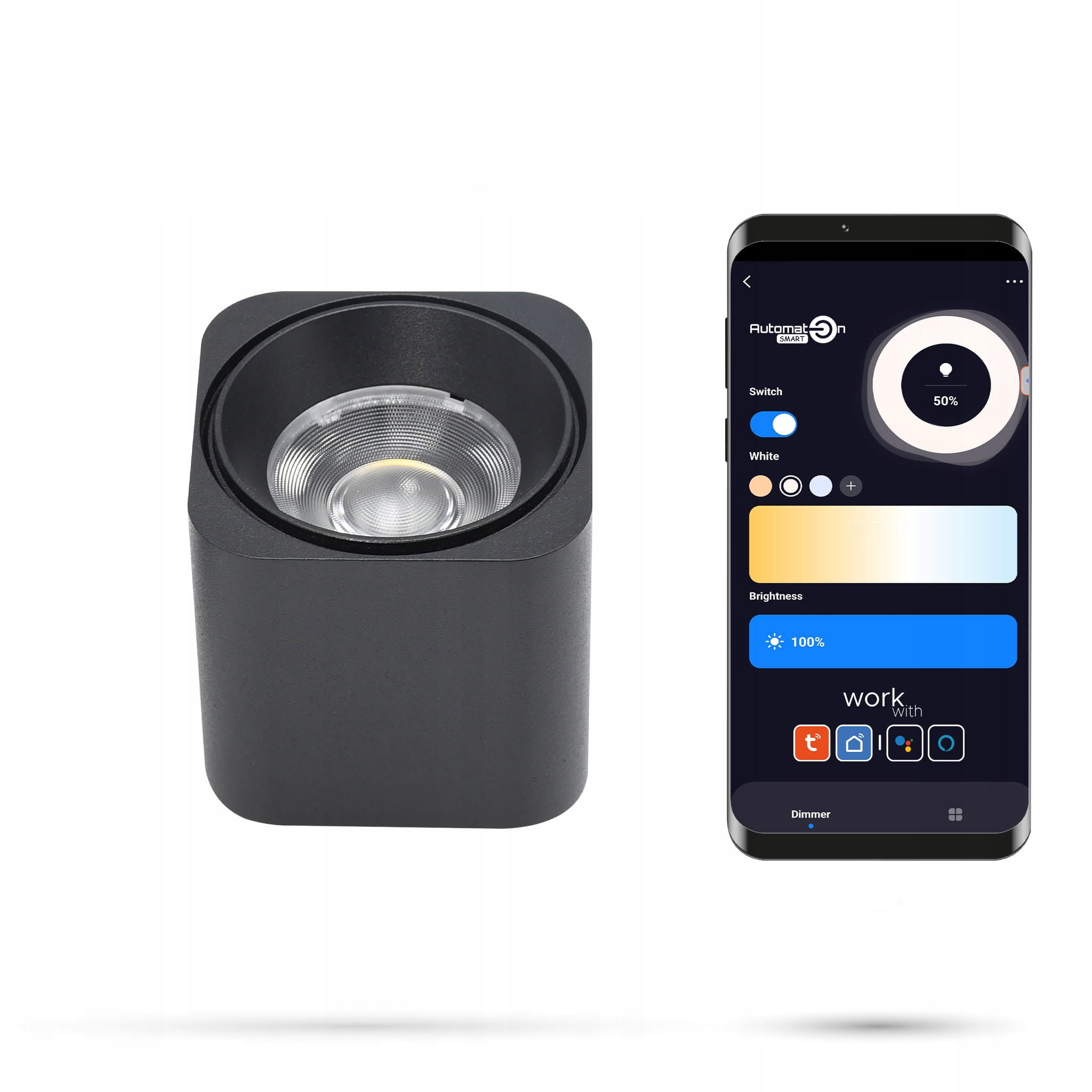 Reflektor Zigbee Tuya Spot 6W D63 Slim Track a FiberFLEX 48VDC 3000-6000K