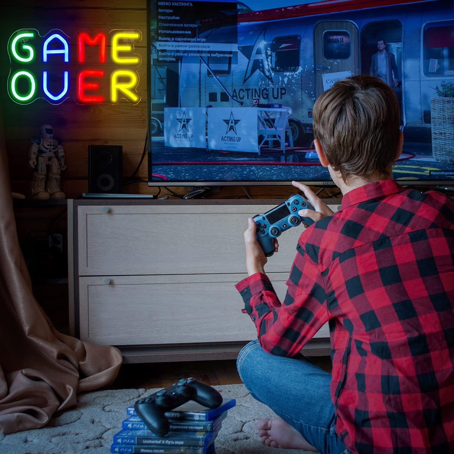 GAME OVER NEON LED NA ŚCIANĘ USB KOLOROWE DLA GAMER GRACZA OZDOBA DO POKOJU Rodzaj LED