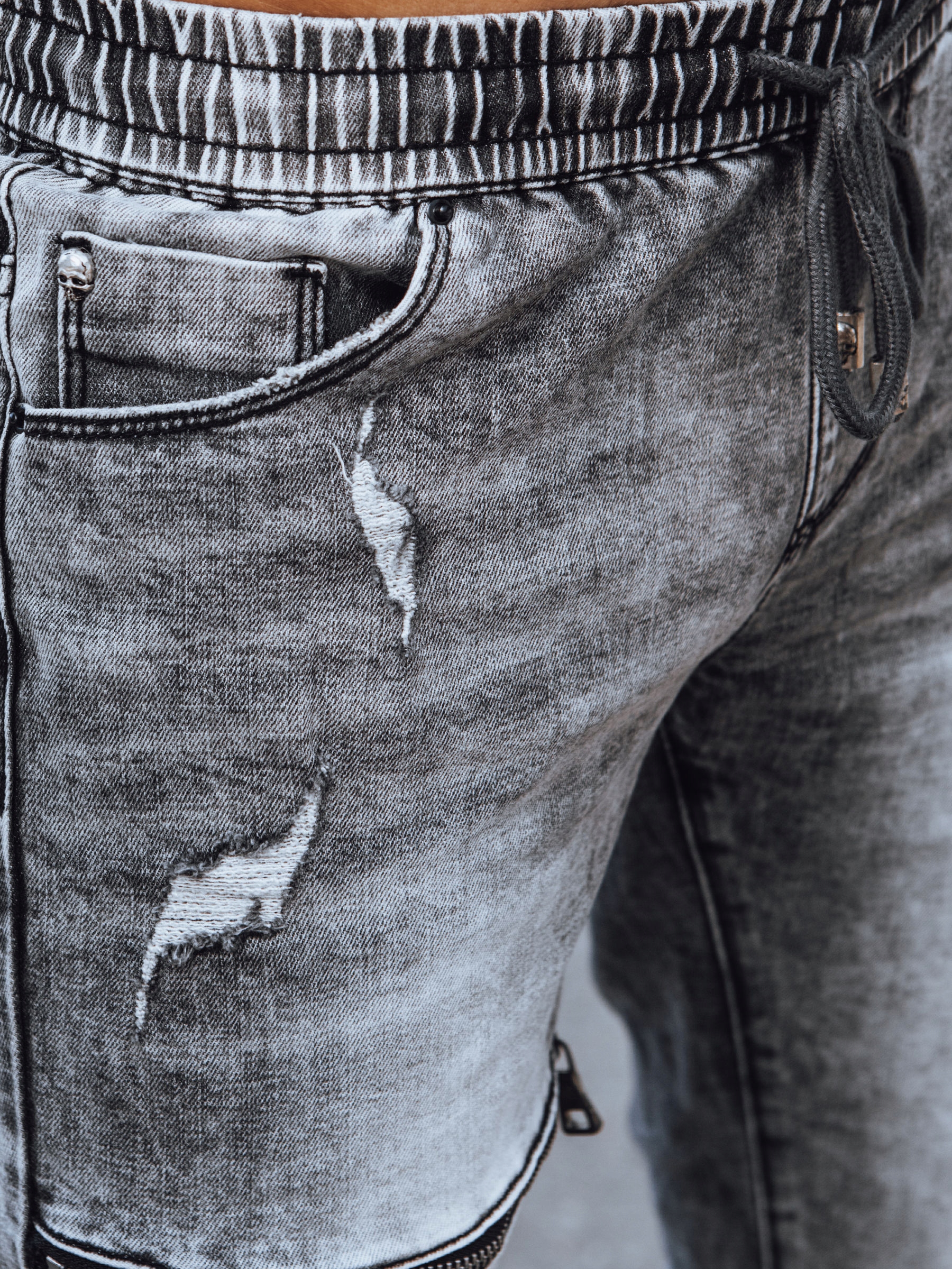 SPODNIE MĘSKIE JOGGERY JEANSOWE ux4039 - M Rozmiar M