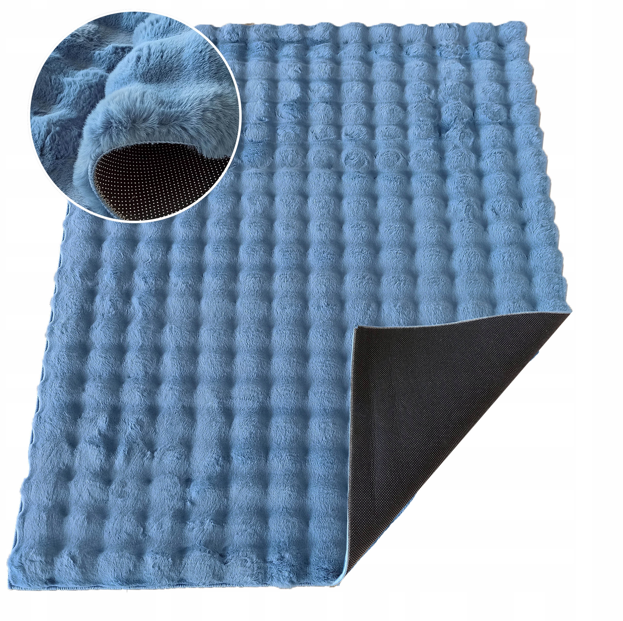 Pluszowy dywan Merlin 3D Bubble 60X100 Niebieski