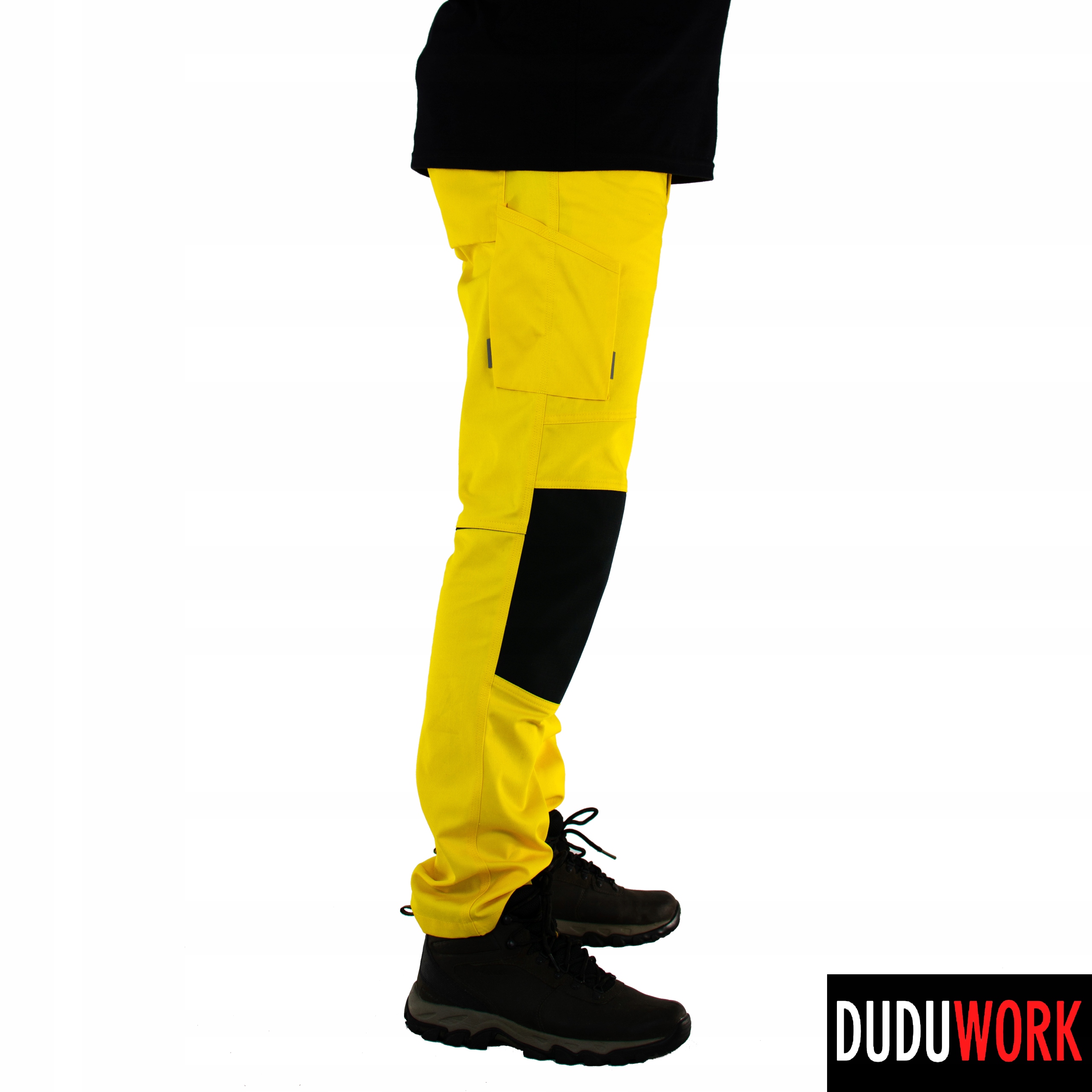 SPODNIE ROBOCZE DuduWork Żółte z Nakolannikami 54 Model Żółte z nakolannikami