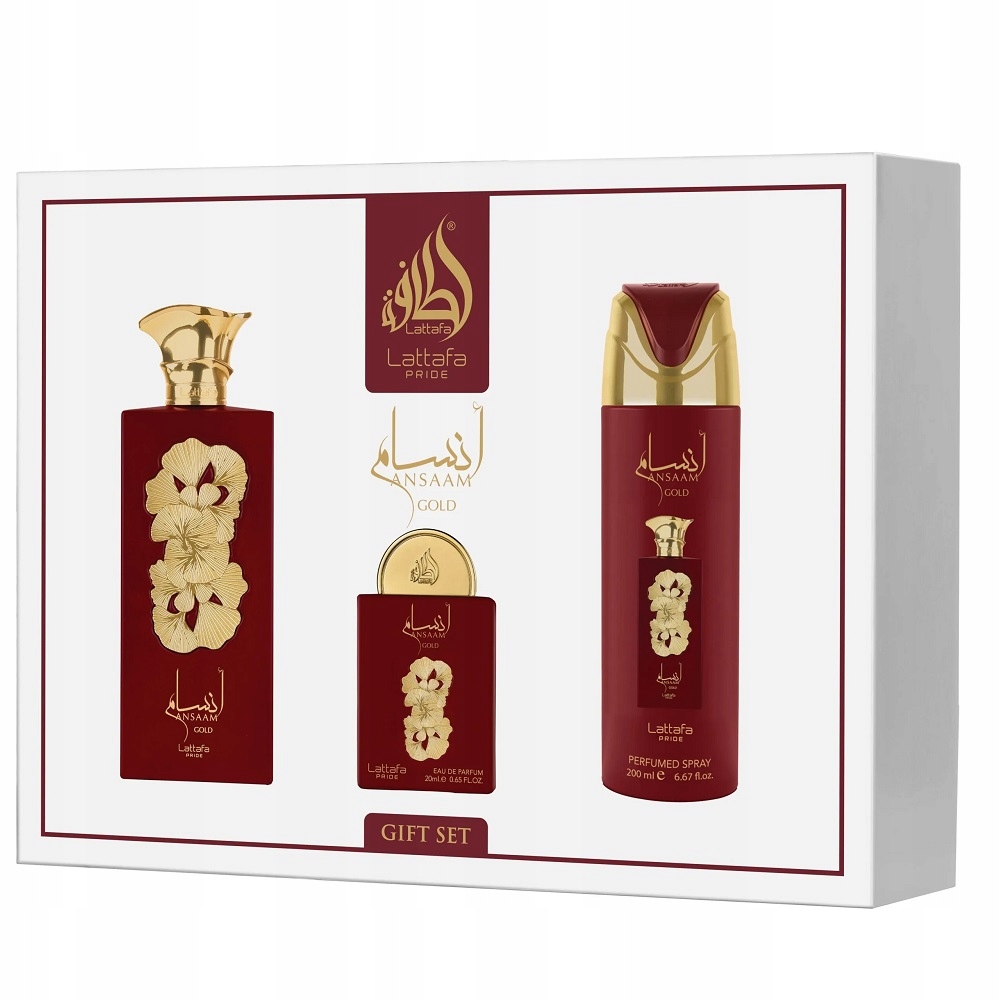 Lattafa Ansaam Gold Edp 100 ml Edp 20 ml Deodorant 200 Ml Sprej