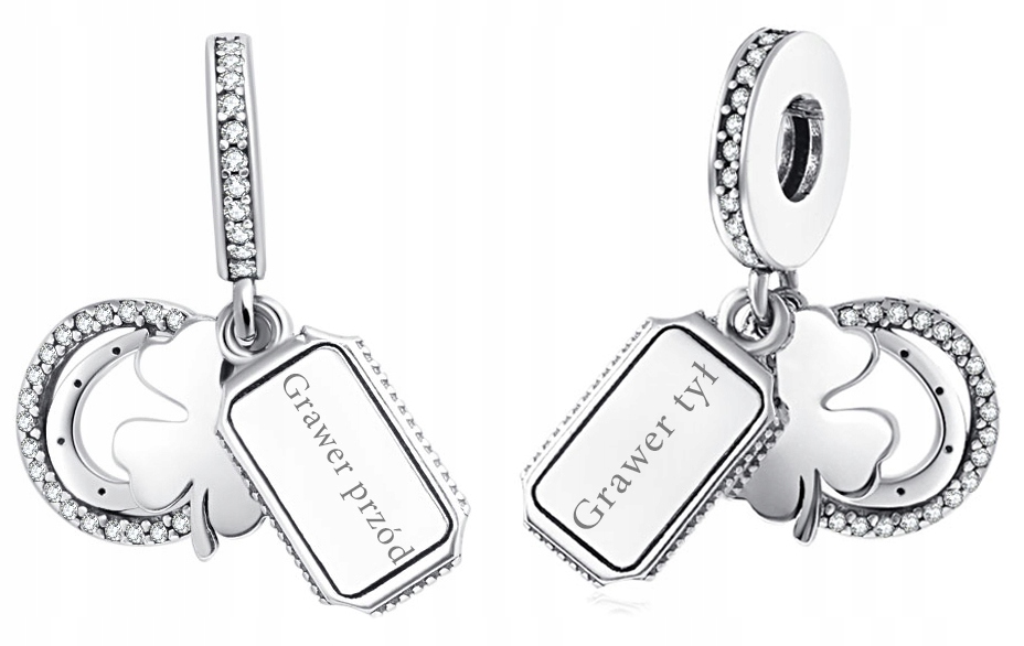 

Charms Koniczynka Zawieszka Srebro 925 2x Grawer