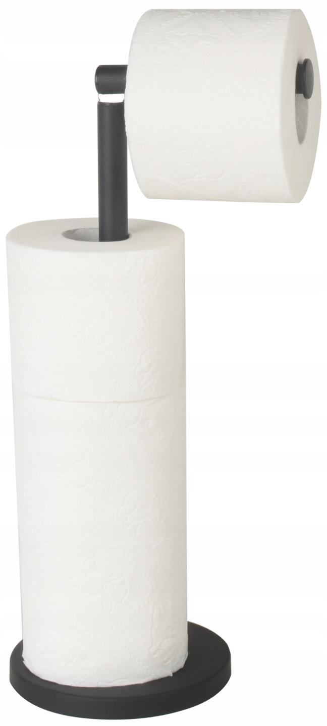 ELEGANCKI CZARNY STOJAK NA ZAPAS PAPIERU TOALETOWEGO 4 ROLKI UCHWYT Marka Yoka Home